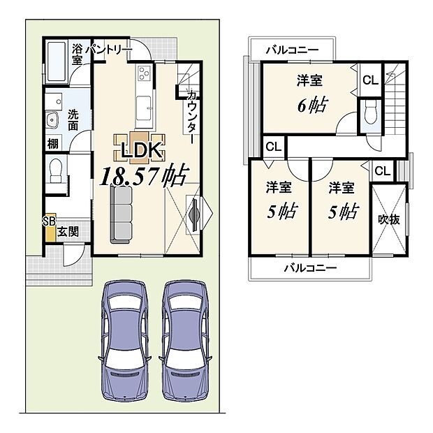 【３LDK】建築確認番号：第R08確認建築IPEC00084号
建築確認対象面積：101.53ｍ2