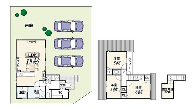 【新築参考プランC】建物価格1899万円/建物面積86.29ｍ2