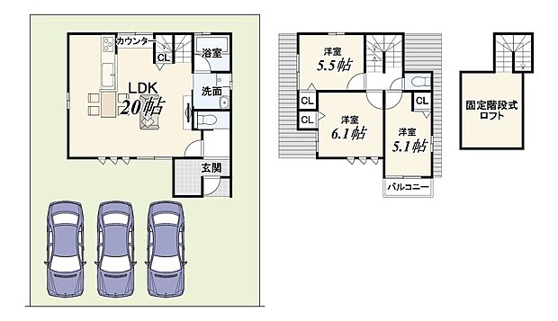 【新築参考プランC】建物面積:83.64m2 建物価格:1829万円