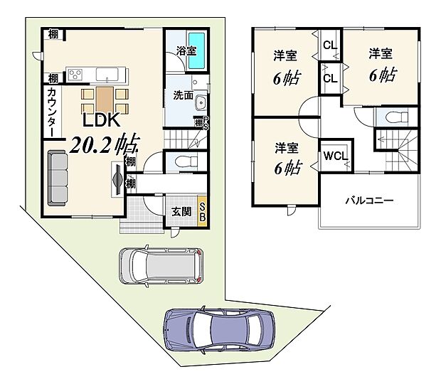 【新築参考メインプラン】建物面積91.78m2/建物価格2139万円