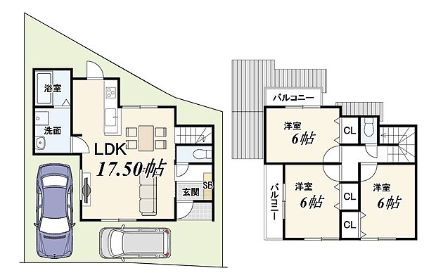 【3号地プランB】建物面積:81.81m2/建物価格:2129万円