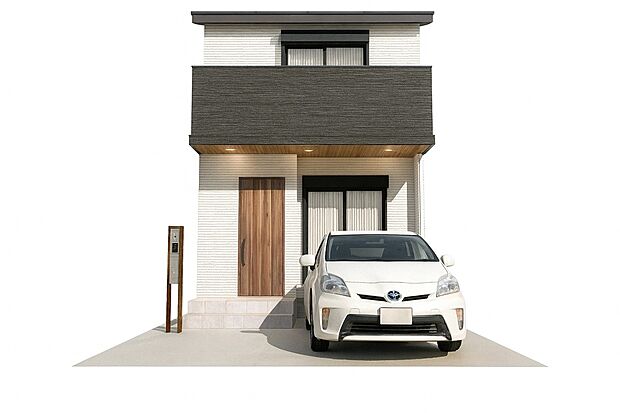 【新築参考メインプラン:外観パース図】「こんなお家に住みたい!」を可視化。お客様のご希望の間取りでパースの作成も可能です。※(イメージパース図のため、実際の色味や材質とは異なる場合がございます)