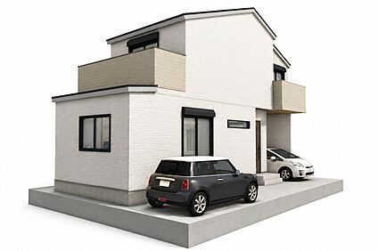 【完成予想パース図：外観】
