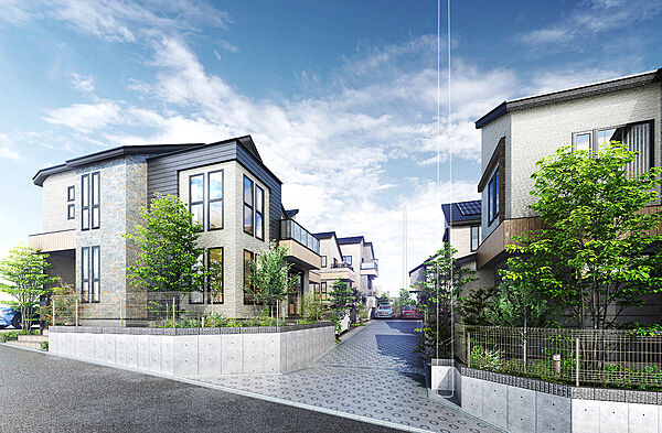 外観街並みパース