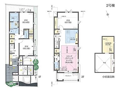 ＋小屋裏収納
※建物面積にビルトインガレージ面積14.08m2含む。 