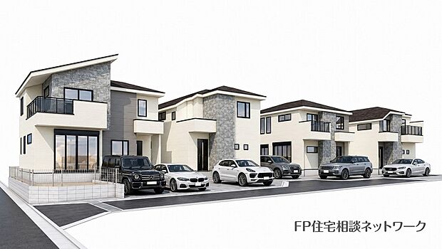 完成予想イメージ:閑静な住宅地で子育て家族にピッタリ。毎日のお散歩も快適な緑に恵まれたエリアで、自然に包まれた穏やかな暮らしを実現するための、ゆとりある住環境が整っています。