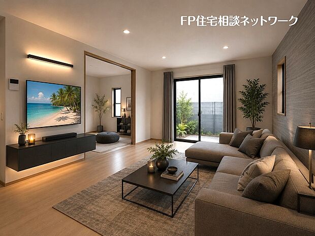 【リビング】■リビング■本画像はAIがCGで家具作成しており、実際の現地に家具は設置されておりません。また、販売価格に家具等は含まれておりません。