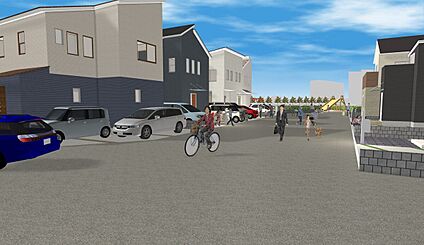 分譲地内道路は交通量も少なく安心。