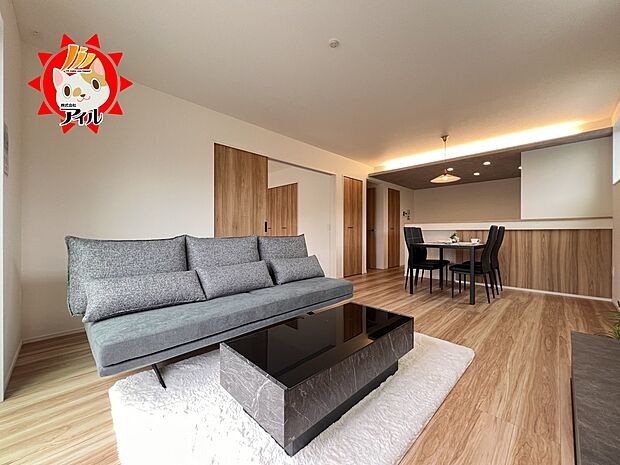 LDK17.5帖　広々と開放的なリビング空間　是非現地でご体感ください(2号棟)