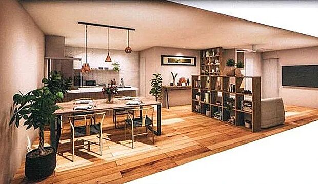 本画像はAIがCGで家具作成しており、実際の現地に家具は設置されません。また、販売価格に家具等は含まれておりません。間取りが異なりますので、あくまで内観の仕上げイメージ図となります。