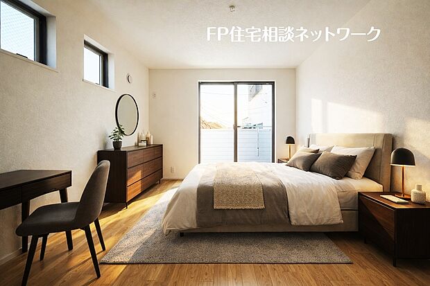 主寝室～本画像はAIがCGで家具等を作成しています。現地には設置されておらず販売価格に含まれておりません。