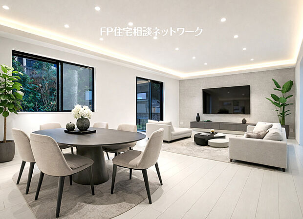 ~リビング~本画像はAIによるCG加工を施したイメージであり、実際の室内に家具は設置されておりません。また、販売価格に家具等は含まれておりません。