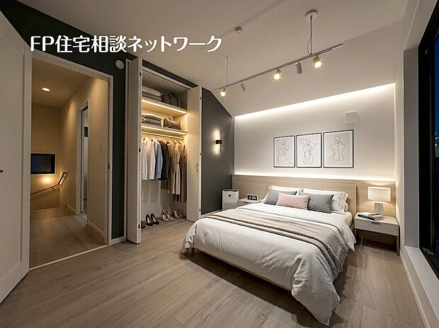 ~寝室~本画像はAIがCGで家具作成しており、実際の現地に家具は設置されておりません。また、販売価格に家具等は含まれておりません。