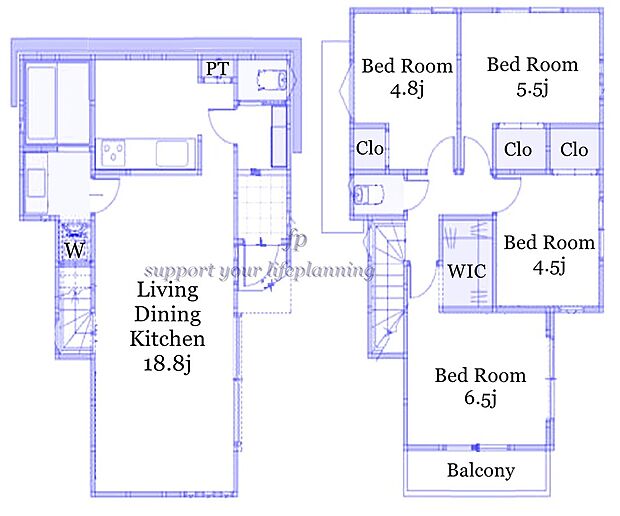 【4LDK】パントリー付キッチン　ウォークインクローゼット