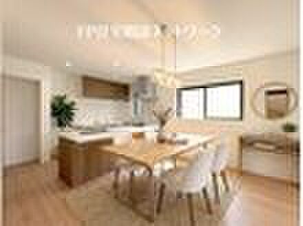 【リビング】本画像はAIがCGで家具作成しており、実際の現地に家具は設置されておりません。また、販売価格に家具等は含まれておりません。