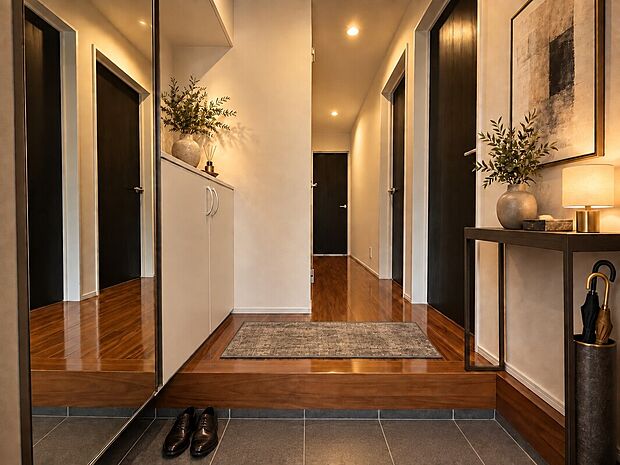 【玄関】ご家族やお客様をお迎えする、すっきり広々とした玄関です♪※インテリアはCGです