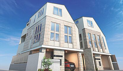 お洒落なデザイナーズ住宅/ＬＤＫ２８帖/II型キッチン/非常時も安心な太陽光パネル、蓄電池 外観