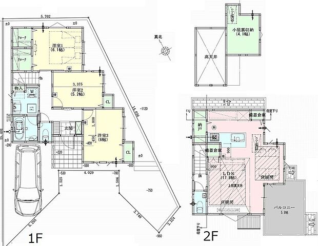 【参考プラン 3LDK＆グルニエ＆ＷＩＣ2つ＆駐車場】・建物面積 86.41ｍ2(備蓄倉庫1.41ｍ2含む)・建物価格2390万円・土地建物総額10,380万円(税込)