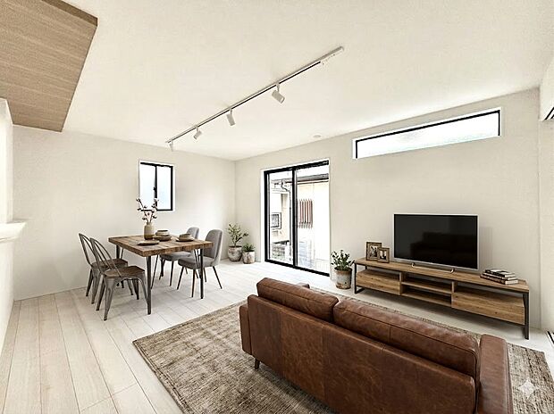 落ち着いた雰囲気のLDKは家族みんなの快適空間※家具はCGです