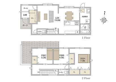 使いやすさに考慮した家事導線の家 