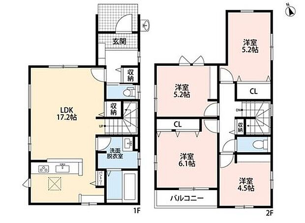 2598万円、4LDK、土地面積118.06m2、建物面積93.57m2 玄関やリビング、パントリーや2階廊下など各所に収納充実♪約6帖の主寝室からは南向きバルコニーに出入りできますよ^^