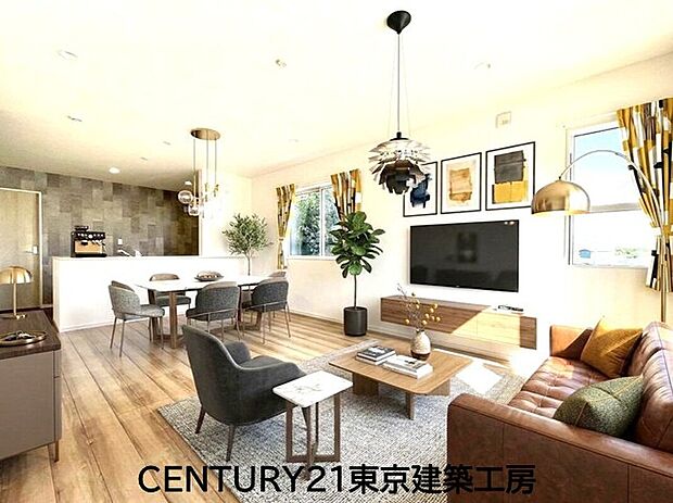 【【同施工会社の施工イメージになります】】【同仕様：家具はCGです】
◇オープンでのびやかな空間を生み出す、こだわりの「広がり」と「ゆとり」。ご家族の会話がはずむ開放的なLDKです♪

