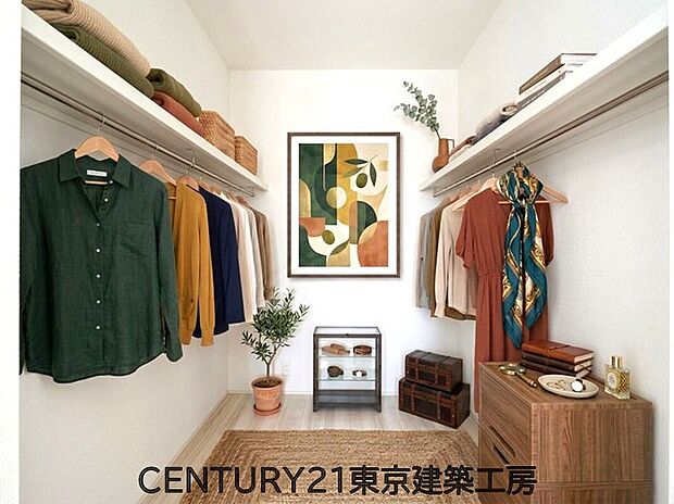 【【同施工会社の施工イメージになります】】【同仕様】便利なウォークインクローゼット付きで収納豊富。大切なお洋服も沢山保管できます。
