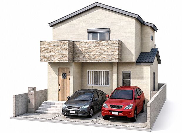 【外観イメージパース】
長く住み続けるお家だからこそ、構造や間取りから内装、設備に至るまで徹底的にこだわりたい!そんな方にぴったりの自由設計です