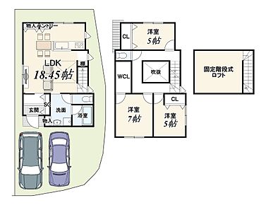 建物面積：92.56ｍ2　建物価格：2110万円 