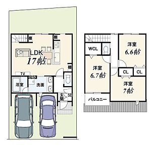 セットバック面積約約0.21ｍ2別
1階自動車車庫部分10.15ｍ2含む
法面部12.86ｍ2は有効面積に含む 