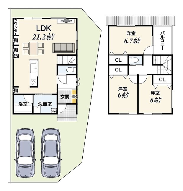 建物面積:92.39m2
建物価格:1899万円
※設計監理費用120万円(税込)・外構費用120万円(税込)別途要