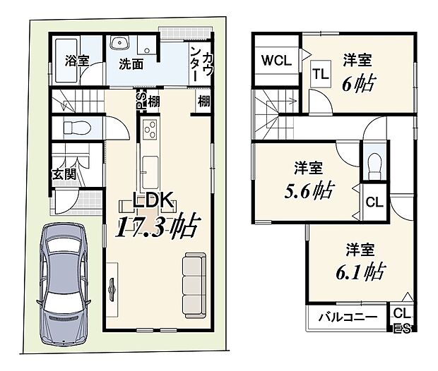 価格3699万円、3LDK、土地面積（有効）70.56m2、建物面積85.76m2
