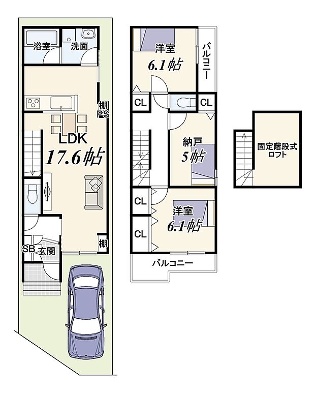 【【新築参考プラン】】建物面積：83.84m2　建物価格：1899万円