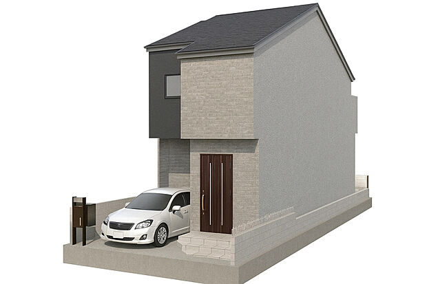 【【3号地外観イメージパース】】パース図を使って家具を配置した際の間取りをご説明いたします！家具を置いたらどうなるんだろう？と不安な気持ちも解消できるのがイメージパースの強みです！お気軽にお声がけください♪