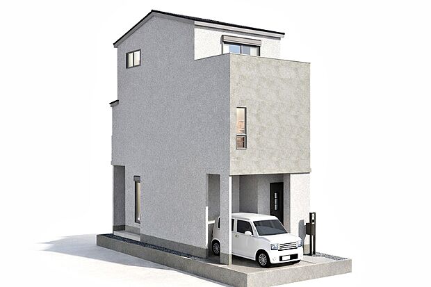 【【外観イメージパース】】お客様に合わせたイメージパースを作成いたします！間取りの変更等ご相談くださいませ。
※イメージパース図のため、実際の色味や材質とは異なる場合がございます