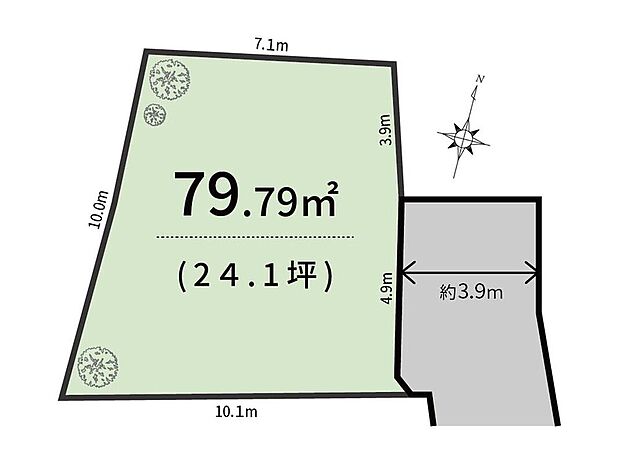 【区画図】
土地面積79.75m2 

◆◆ 【無料】 見学予約 受付中 ◆◆
ＴＥＬ ： 0120-530-132（通話無料）