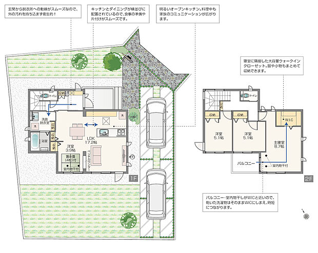 【3LDK】オール電化住宅/上水道（公営水道）/電気（東京電力）/汚水・雑排水（公共下水道）/雨水（宅内浸透※オーバーフロー分は道路側溝）/太陽光発電システム5.04kW/蓄電池システム9.9kWh/HEMS/快適エアリー/展示家具付/外構付