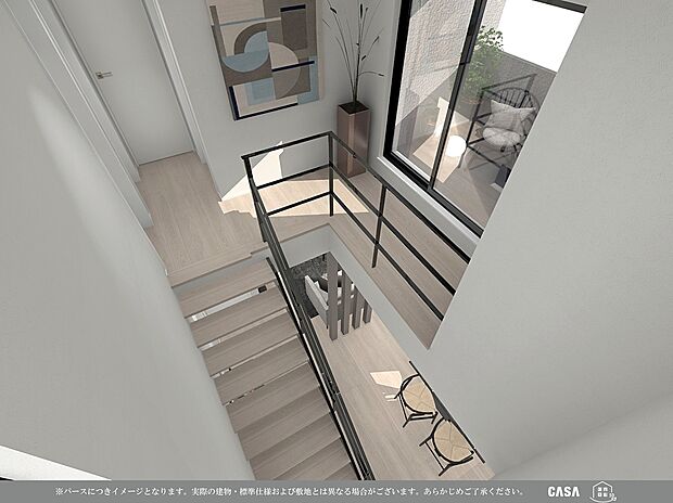 【完成イメージ図】大きな窓から光が差し込む明るいお家◎陽当りの良い南東向きのバルコニーもあるので急な雨の日でも安心。