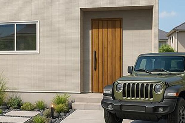 玄関から広がる明るい空間が家族や来客をやさしく迎えます。