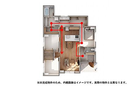 効率的で家事ラクな回遊動線