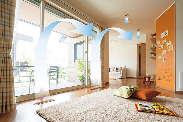 【全館空調スマートエアーズ】家中どこにいても24時間365日夏は涼しく、冬は暖かい。そんな夢のような生活が叶う全館空調「スマート・エアーズ」を搭載しています。