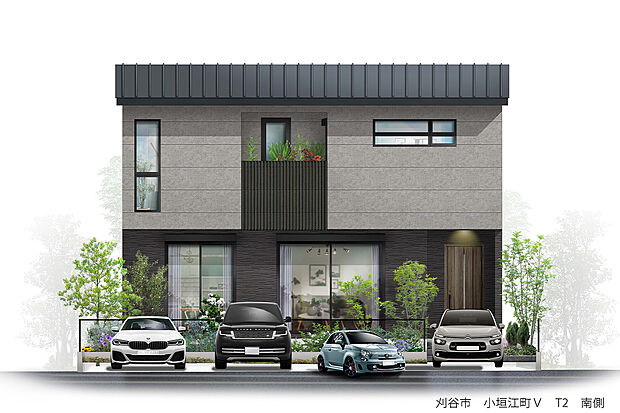 T-2／敷地50坪＆駐車場4台可のゆとりが魅力の住まい。駅・小学校徒歩7分、幼児園徒歩4分の好立地です。ワイド間口がもたらす開放感と、子育て世帯に嬉しい住環境が日々の暮らしを彩ります。