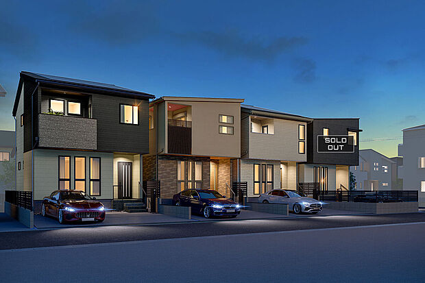 【外観完成予想図】T-1、T-2、T-3、T-4(ご成約済み)/外観完成予想図