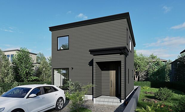 【B棟 完成予想図】
太陽光パネル搭載の3LDKキッチンはIH・食洗機・食器棚&パントリーで収納力◎