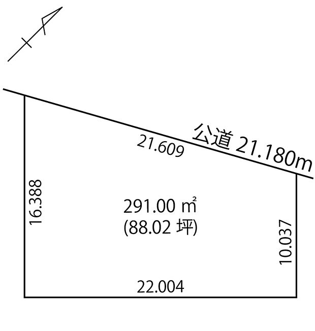 【区画図】
設計の自由度が高まる間口の広い区画です。採光や通風を確保しやすく、お庭やカースペースも広く取ることができます。