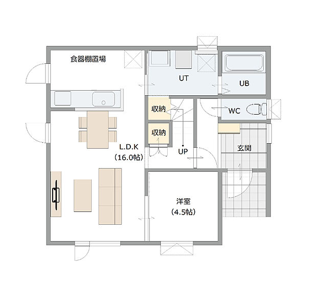 【【建築プラン例】】建物面積:114.01m2
建物価格:2279万円(税込)
※杭、分水工事、諸費用を除く。
※設計プランの参考一例であって、当該プランの採用可否は任意です。