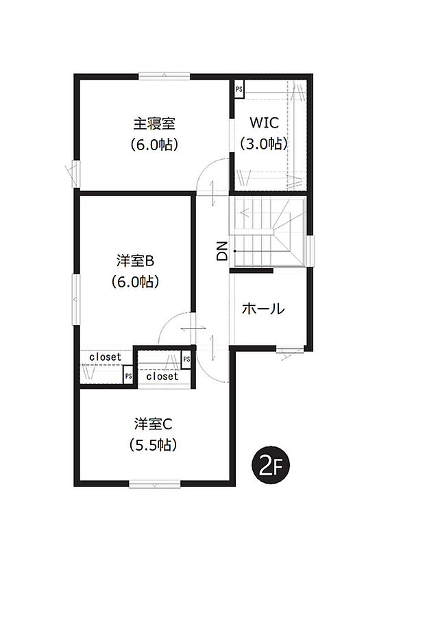 【4LDK】2階には多目的に利用できるWIC・フリースペースもございます。