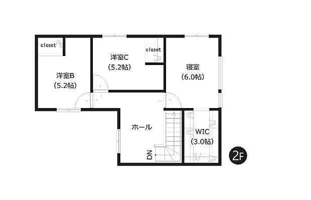 【4LDK】約3帖のWICや、多目的に利用できるホール部分も魅力です。