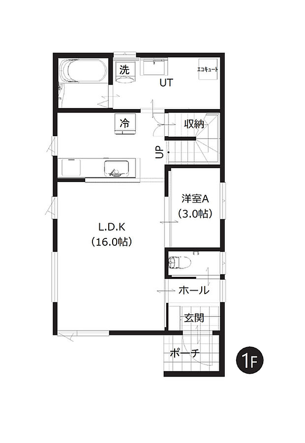 【4LDK】2面採光で明るく風通しの良いLDKは約16帖と開放感たっぷり。洗濯動線に配慮した、広々4帖のユーティリティも魅力です。