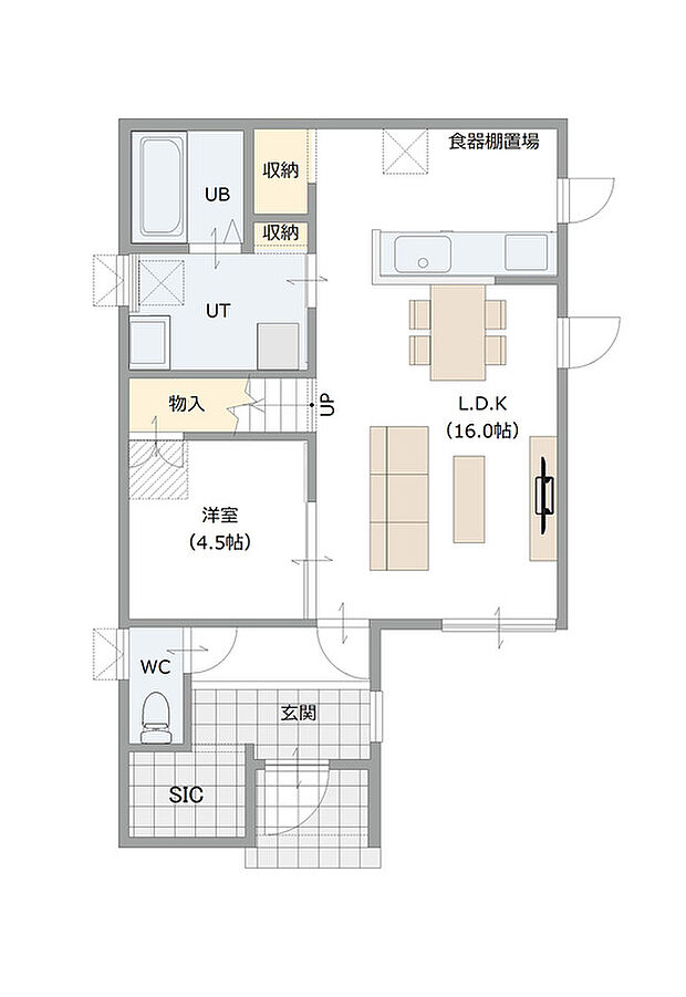 【【建築プラン例】】建築面積：115.94m2
建物価格：2482万円（税込）
※杭工事、分水工事、諸費用別途
※設計プランの参考一例であって、当該プランの採用可否は任意です。
